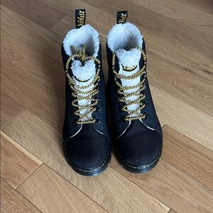 Dr. Martens Black Boots with Gold Laces